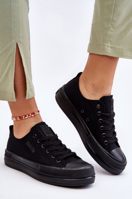 met veters Sneakers Big Star LL274967 zwarte kleur met veters Sneakers Big Star LL274967 zwarte kleur