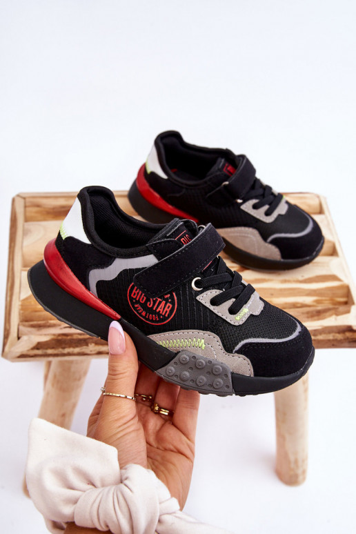 Kindersneakers model schoenen Memory Foam System Big Star LL374224 zwarte kleur Kindersneakers model schoenen Memory Foam System Big Star LL374224 zwarte kleur