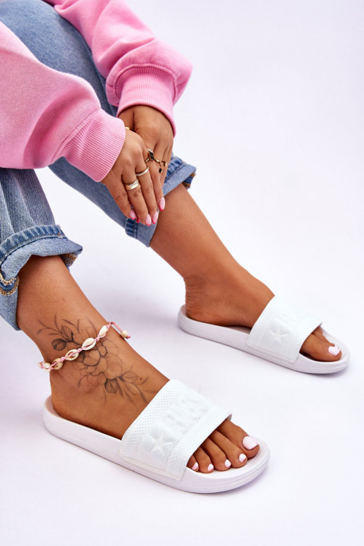 Modieuze pantoffels Big Star LL274A159 witte kleur