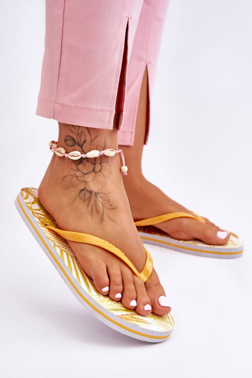 Modieuze pantoffels Big Star LL274819 geel Modieuze pantoffels Big Star LL274819 geel