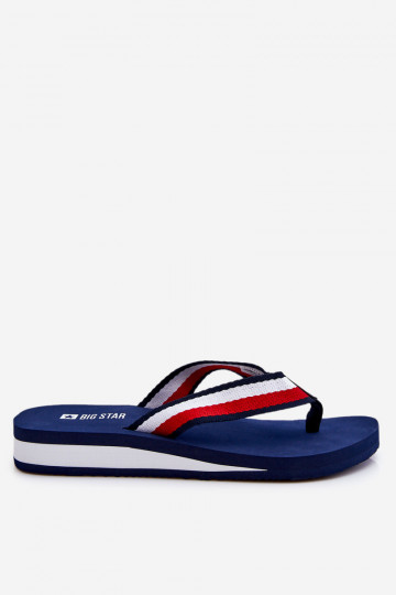 Slippers met plateau Big Star LL274779 donkerblauw