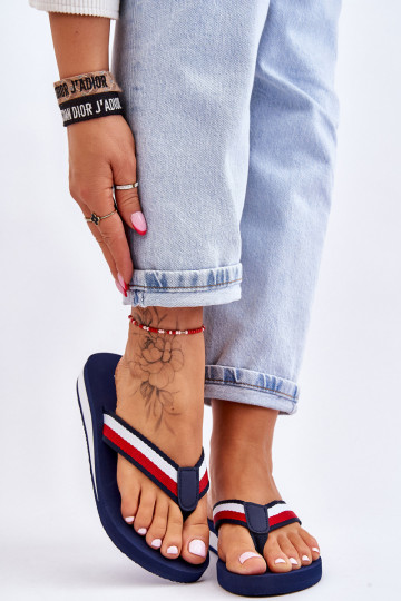 Slippers met plateau Big Star LL274779 donkerblauw 2