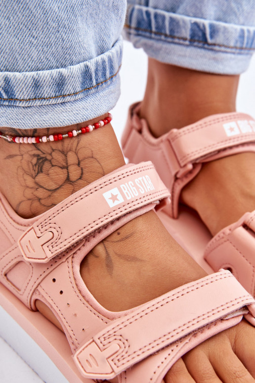 Sandalen in sportstijl met platform Big Star LL274788 roze kleur Sandalen in sportstijl met platform Big Star LL274788 roze kleur