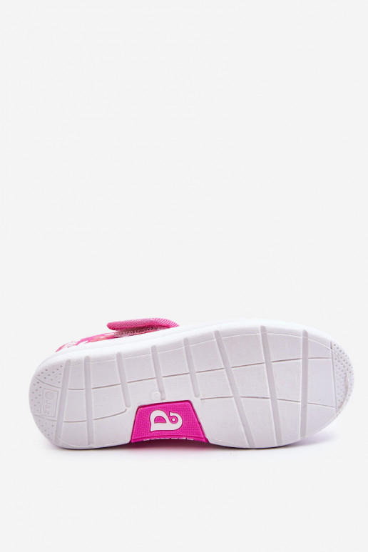 Kinderballerina's met bloemmotieven in de roze kleur Noah