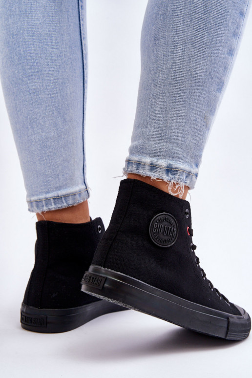 Klassiek model vrijetijdsschoenen met zool Big Star T274033 zwarte kleur