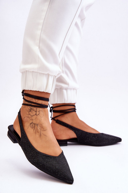 ballerina's met linten en studs in zwart Mavis ballerina's met linten en studs in zwart Mavis