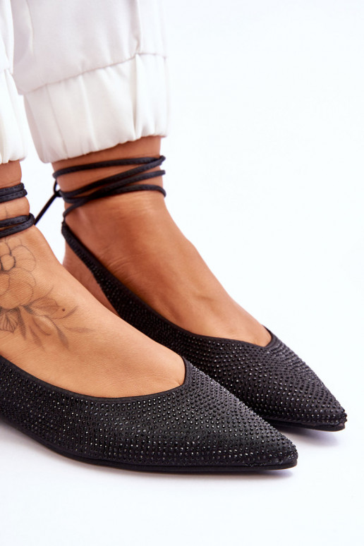 ballerina's met linten en studs in zwart Mavis ballerina's met linten en studs in zwart Mavis