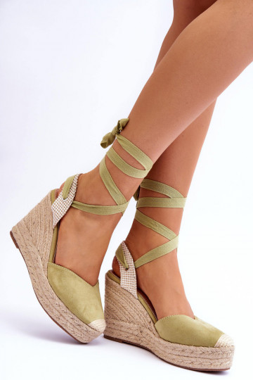 groene Lendy sandalen met veters