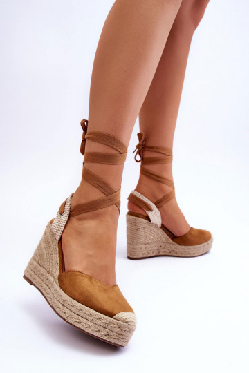 bruine Lendy sandalen met veters