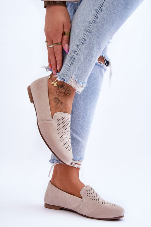 gemaakt van suède Mocassins beige Giovana