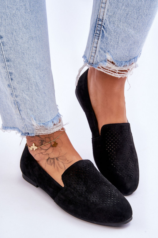 gemaakt van suède Mocassins zwart kleur Giovana gemaakt van suède Mocassins zwart kleur Giovana