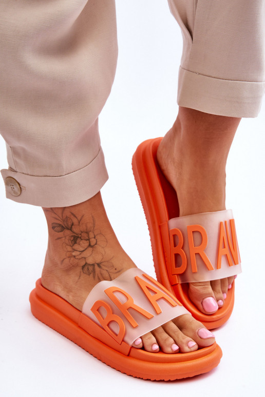 Slippers met platform in de oranje kleur Brave Slippers met platform in de oranje kleur Brave