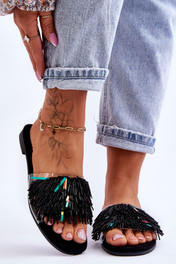 Slippers S.Barski KV-576-4 zwarte kleur