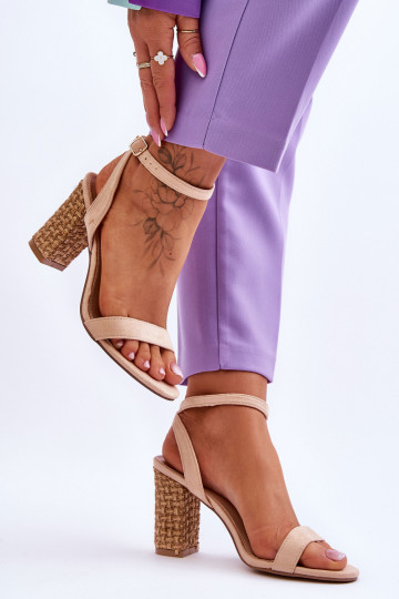 Suède sandalen beige Selila 2