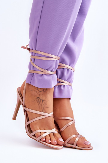 Damessandalen met hoge hak beige Meya 2