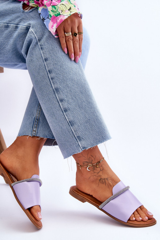 Platte sandalen Violette kleur Termen Platte sandalen Violette kleur Termen