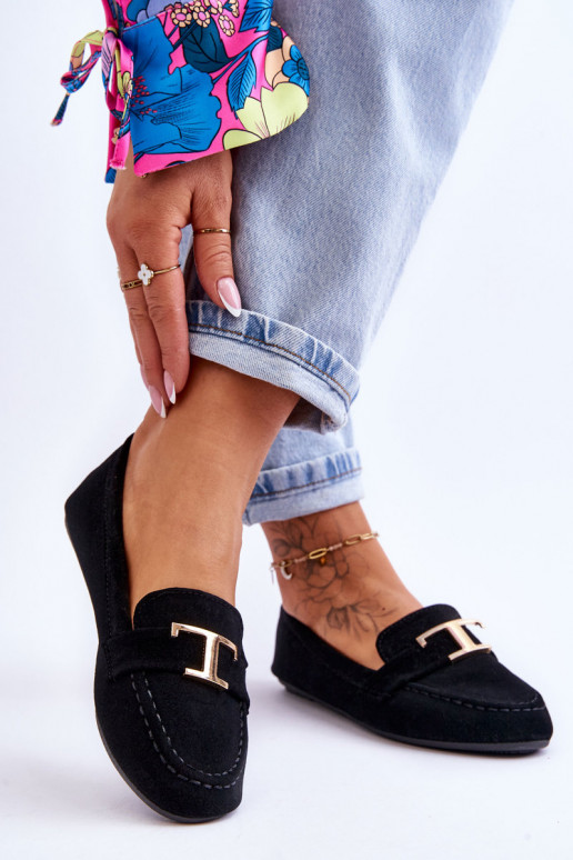 Klassieke instapmocassins in het zwart Carly