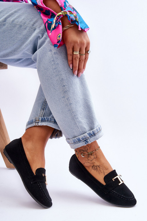 Klassieke instapmocassins in het zwart Carly