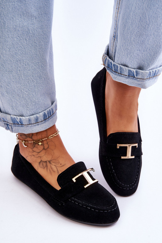 Klassieke instapmocassins in het zwart Carly