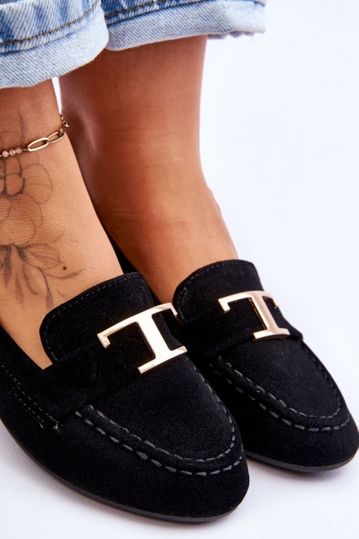 Klassieke instapmocassins in het zwart Carly