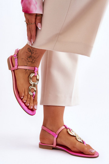 Platte sandalen roze Keep Going 2