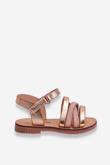 Sandalen voor kinderen met bandjes rosé goud kleur Isla 2