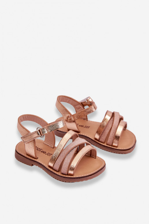 Sandalen voor kinderen met bandjes rosé goud kleur Isla Sandalen voor kinderen met bandjes rosé goud kleur Isla