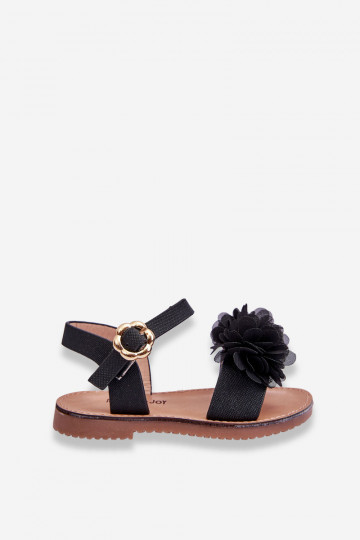 Sandalen voor kinderen met bloemen in de kleur zwart Poly 2