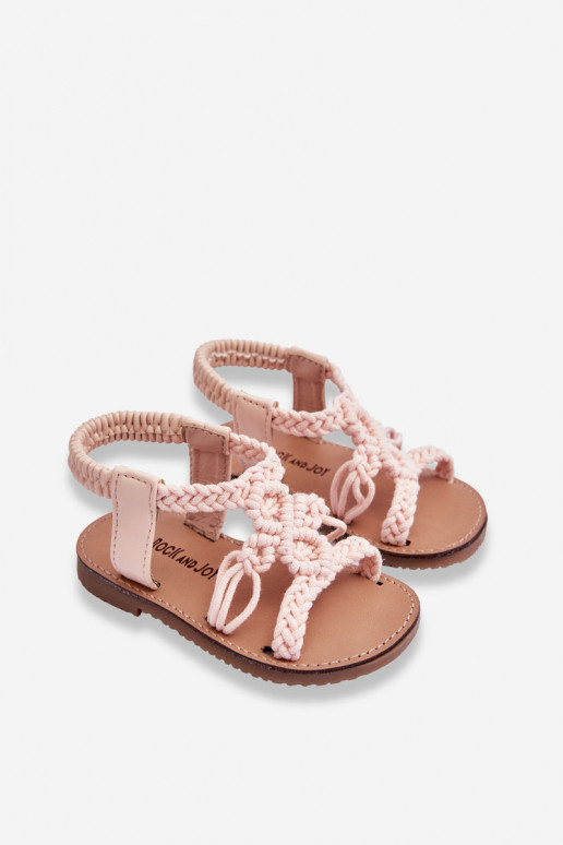 Gevlochten kindersandalen roze Tracy Gevlochten kindersandalen roze Tracy