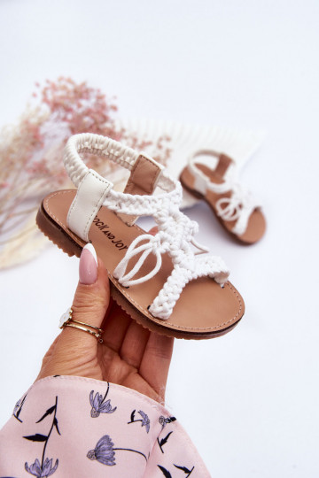 Gevlochten kindersandalen in de witte kleur Tracy