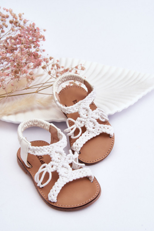 Gevlochten kindersandalen in de witte kleur Tracy Gevlochten kindersandalen in de witte kleur Tracy