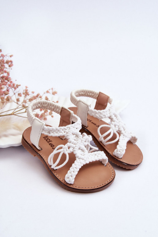 Gevlochten kindersandalen in de witte kleur Tracy Gevlochten kindersandalen in de witte kleur Tracy