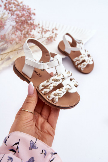 Kindersandalen met bandjes in de witte kleur Sammy