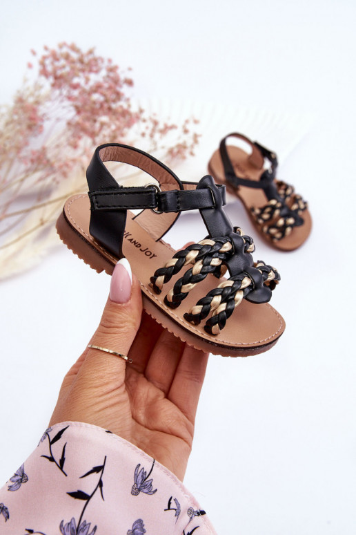 Kindersandalen met bandjes in de kleur zwart Sammy Kindersandalen met bandjes in de kleur zwart Sammy
