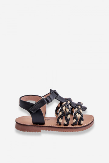 Kindersandalen met bandjes in de kleur zwart Sammy 2