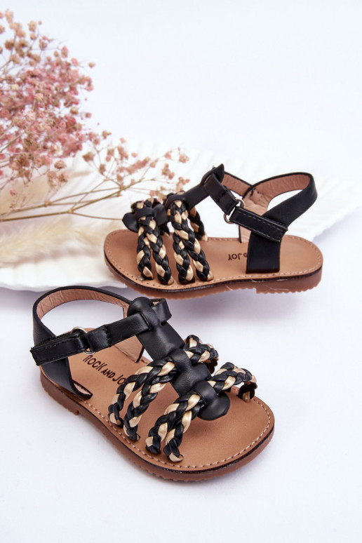 Kindersandalen met bandjes in de kleur zwart Sammy Kindersandalen met bandjes in de kleur zwart Sammy