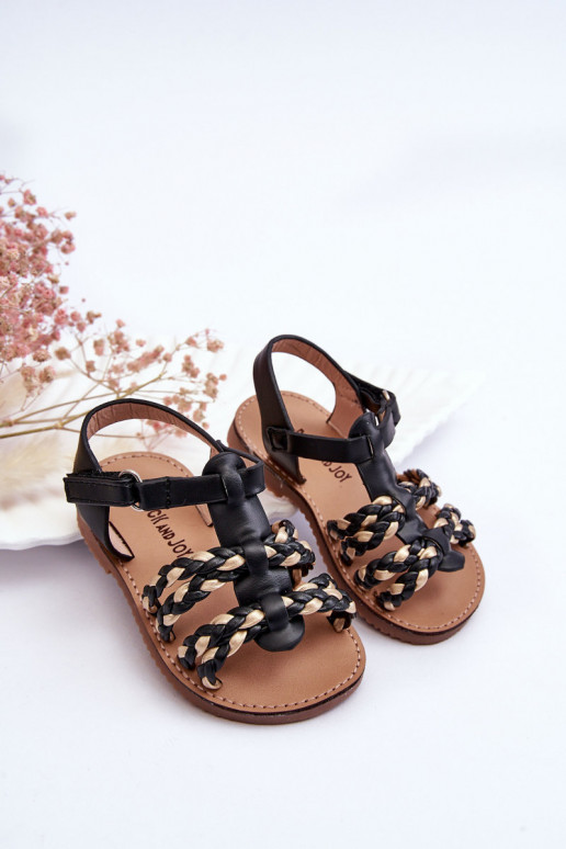 Kindersandalen met bandjes in de kleur zwart Sammy Kindersandalen met bandjes in de kleur zwart Sammy