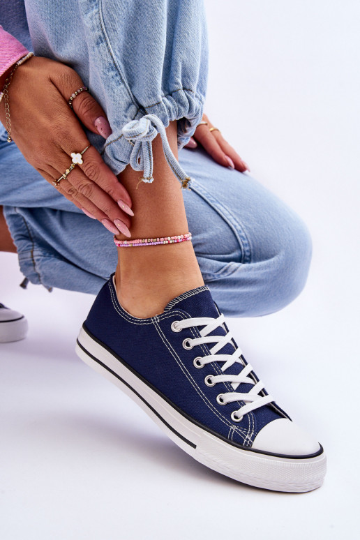 Klassieke damessportschoenen in donkerblauwe kleur Vegas Klassieke damessportschoenen in donkerblauwe kleur Vegas