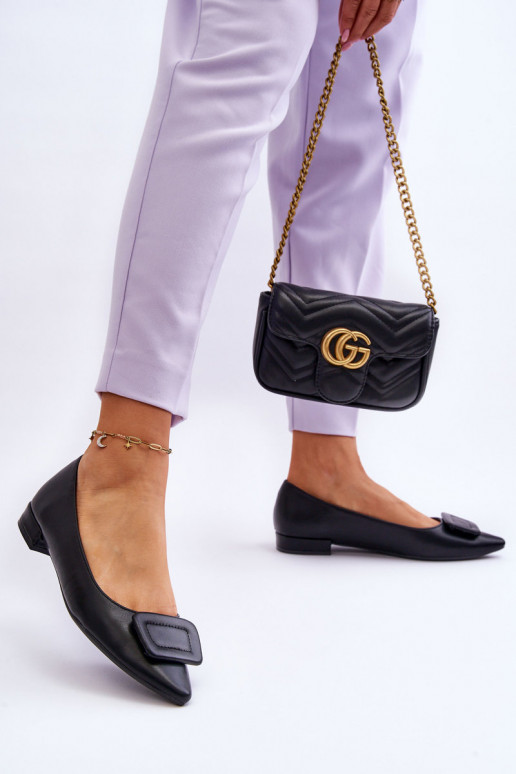 Klassiek model Ballerina's met ornamenten in de zwarte kleur Rivea