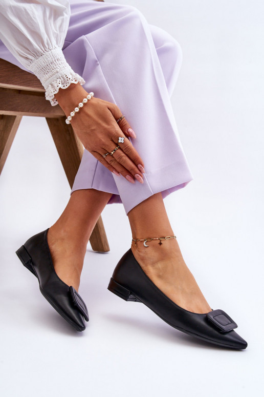 Klassiek model Ballerina's met ornamenten in de zwarte kleur Rivea