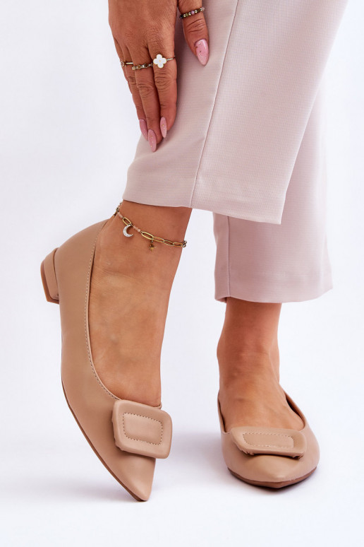 Klassiek model Ballerina's met ornamenten beige Rivea Klassiek model Ballerina's met ornamenten beige Rivea