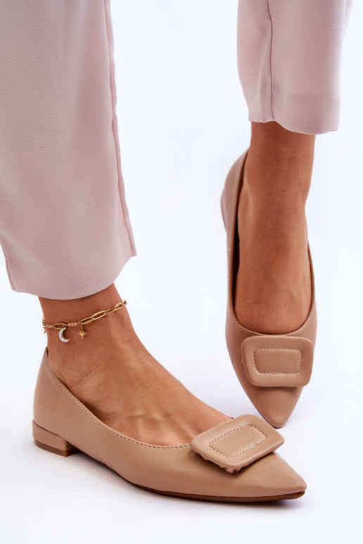 Klassiek model Ballerina's met ornamenten beige Rivea Klassiek model Ballerina's met ornamenten beige Rivea