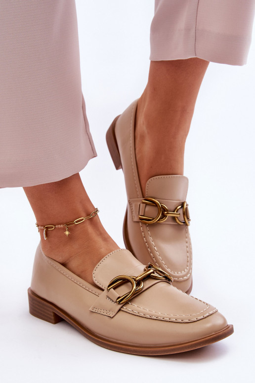 Klassiek model damesmocassins beige Lorien