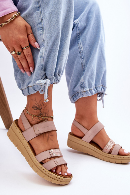 Sandalen met plaksluiting roze Fresh Look Sandalen met plaksluiting roze Fresh Look