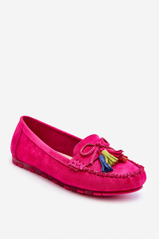 Suede mocassins met kwastjes in roze Dorine Suede mocassins met kwastjes in roze Dorine
