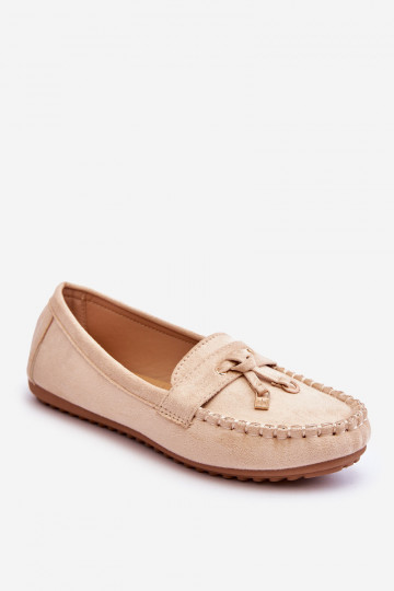 Klassieke suède mocassins beige Good Time