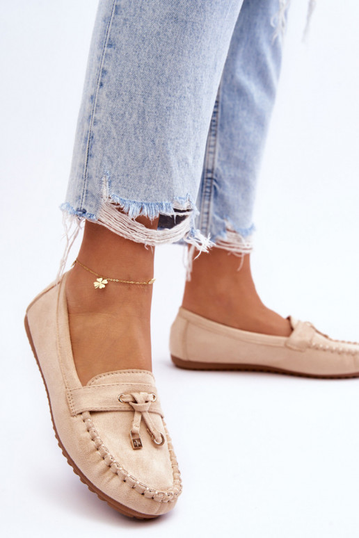 Klassieke suède mocassins beige Good Time