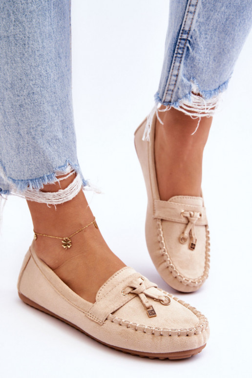 Klassieke suède mocassins beige Good Time