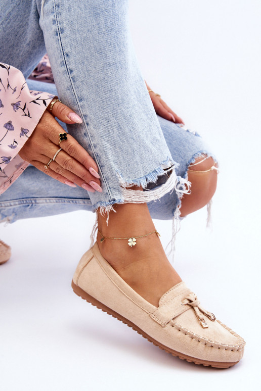 Klassieke suède mocassins beige Good Time