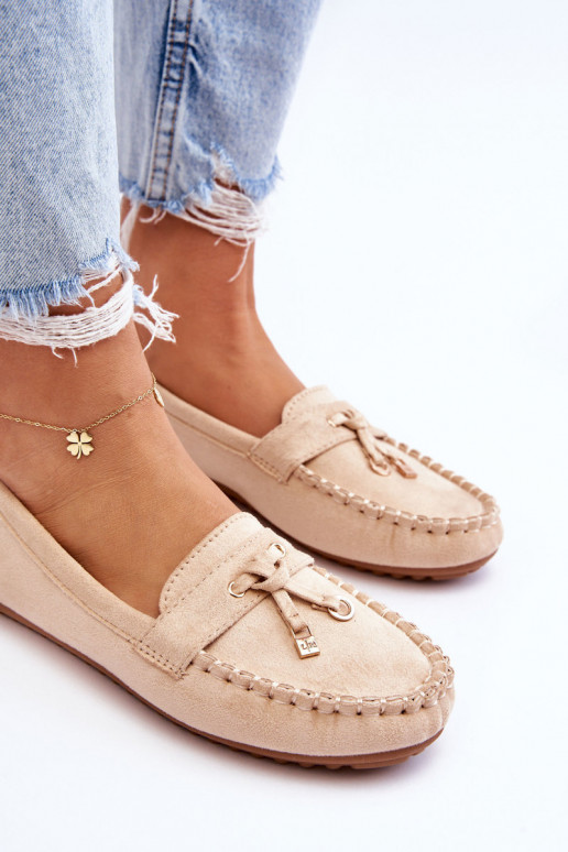 Klassieke suède mocassins beige Good Time